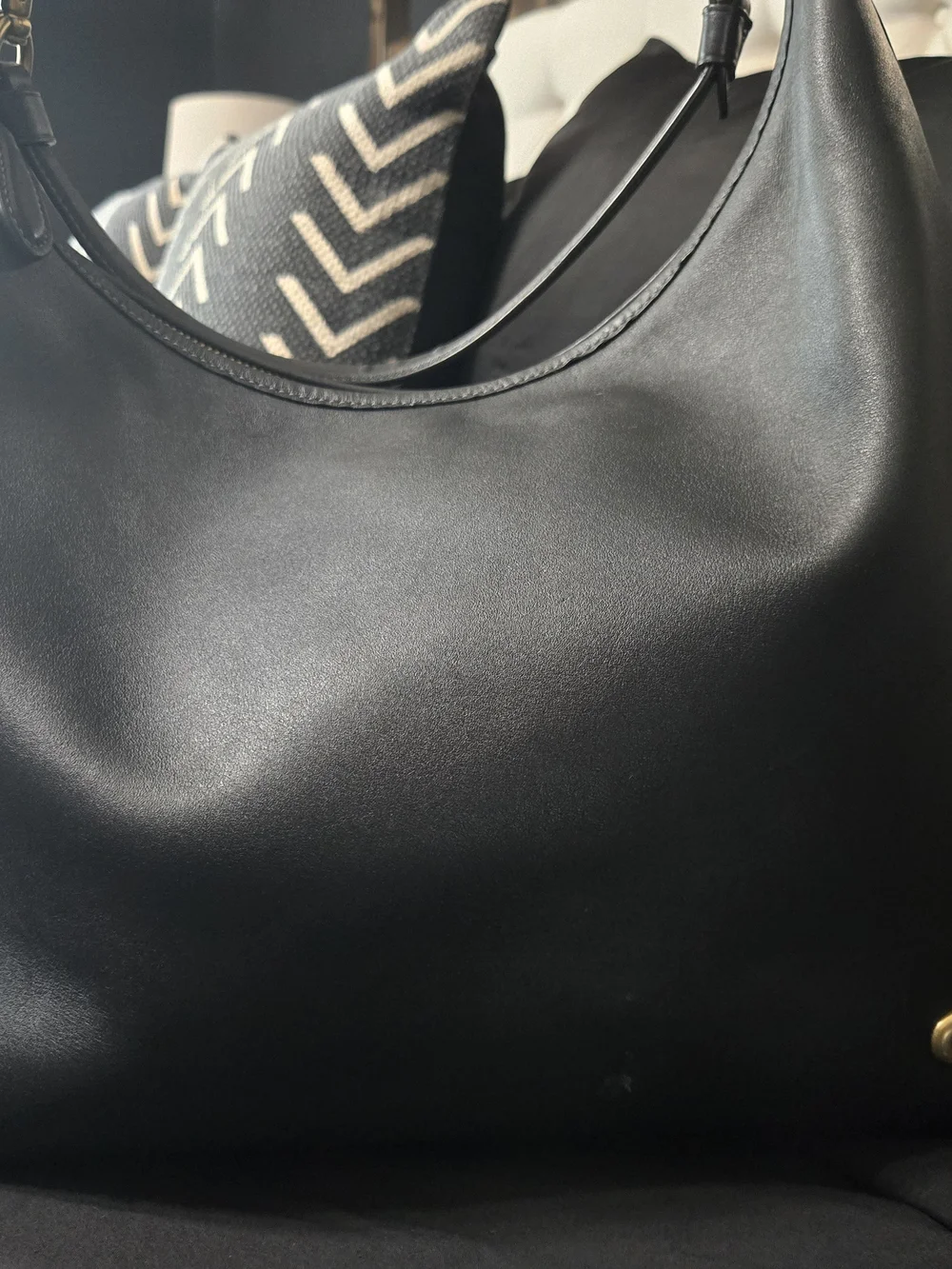 Coach Juliette 38 Black Leather Bag with Gold Hardware